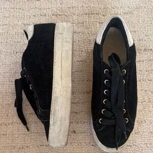 Black Suede Sneakers with White Soles